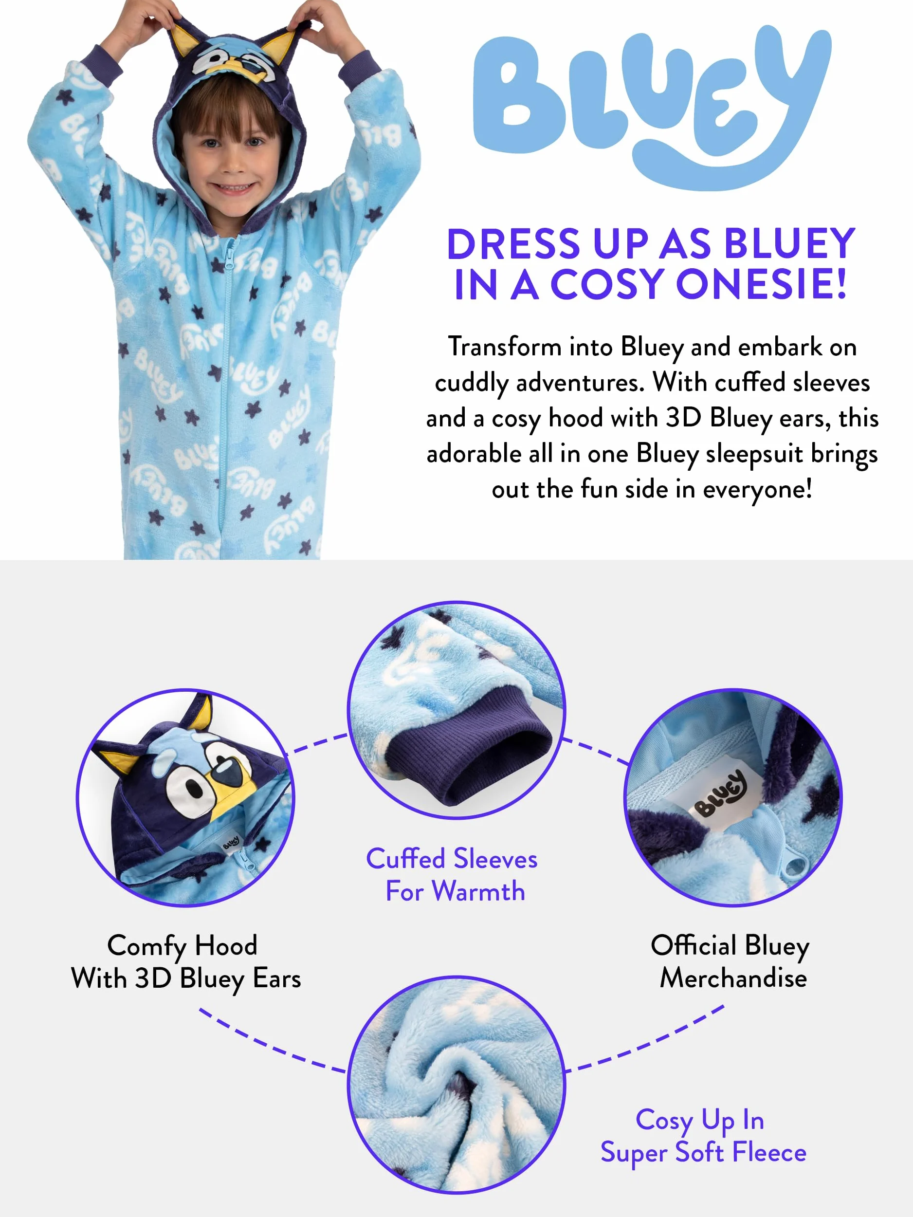 Bluey Pijama Pijamas Polares | Pijama Polar Niño | Pijamas Manta Niño | 18 Meses E 8 Años