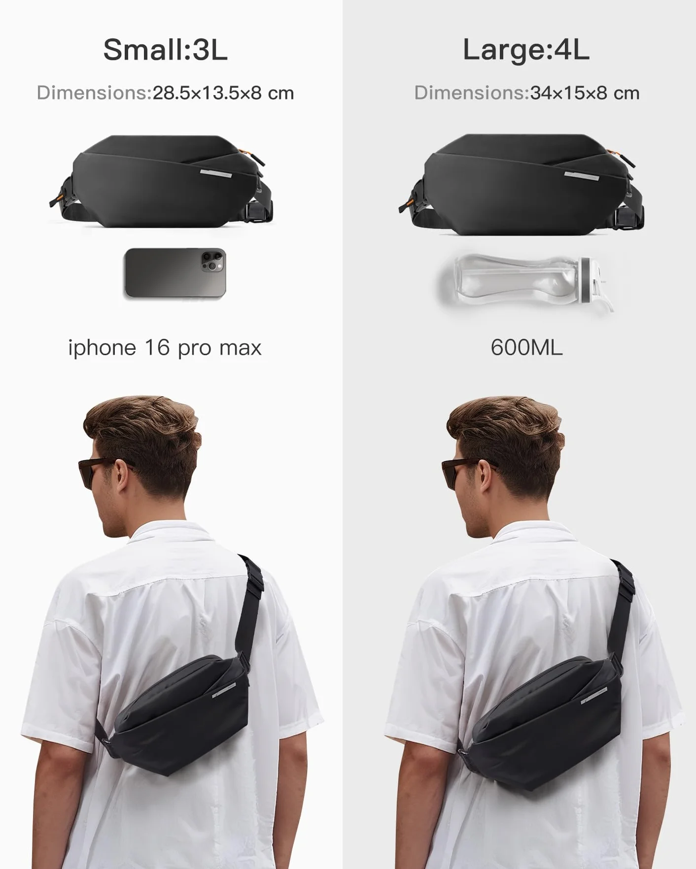 Inateck Bolsa Bandolera Cruzada Resistente a Salpicaduras para Hombres Mujeres Viajes Ciclismo Trabajo