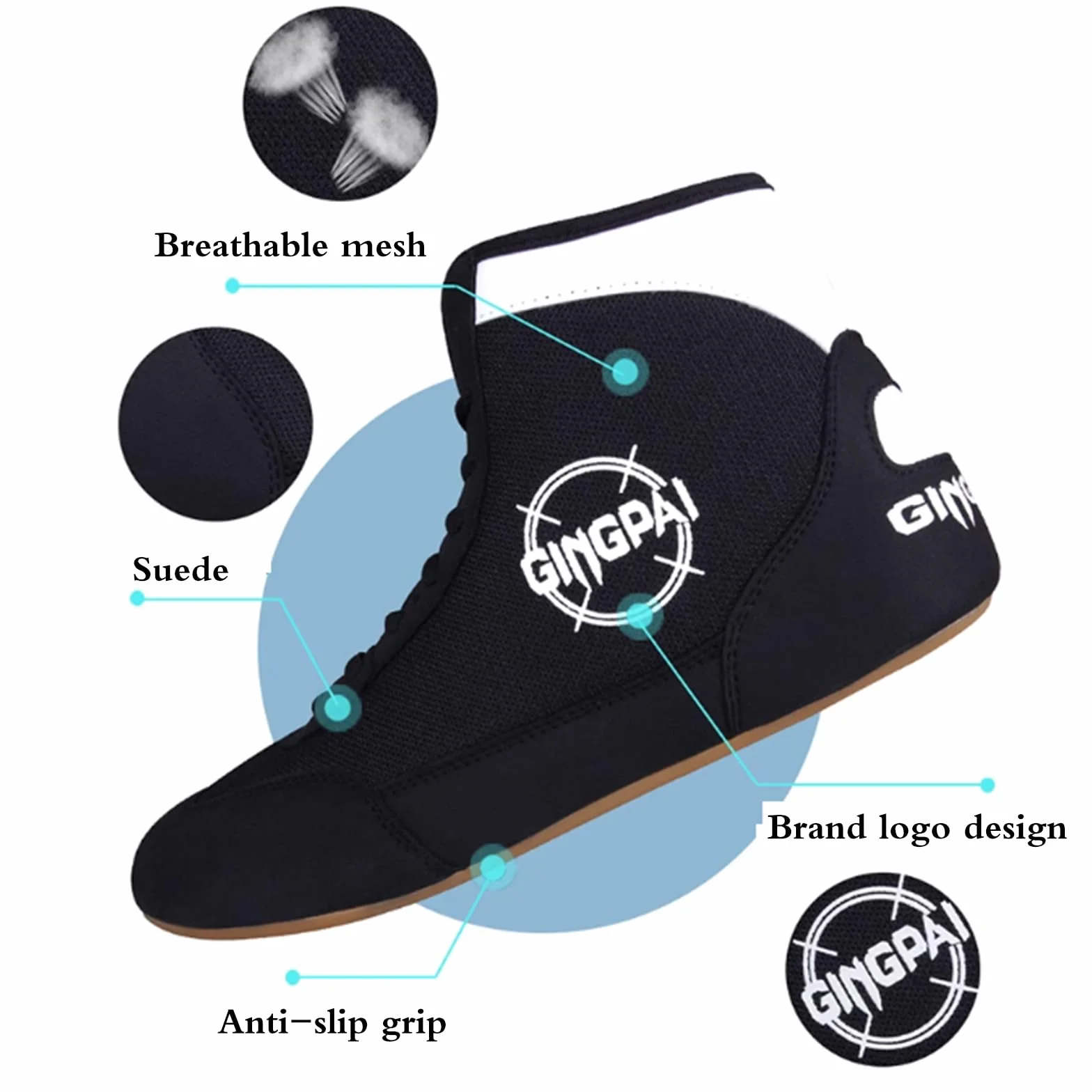 Zapatillas De Deporte De Boxeo,Mujeres Luchan Zapatos,Zapatos De Boxeo Juveniles,Zapatos De Lucha De NiñOs,Respirable Antideslizante,Ligero Antideslizante,Para Boxeo,Deportivo,Kung Fu,Taichi