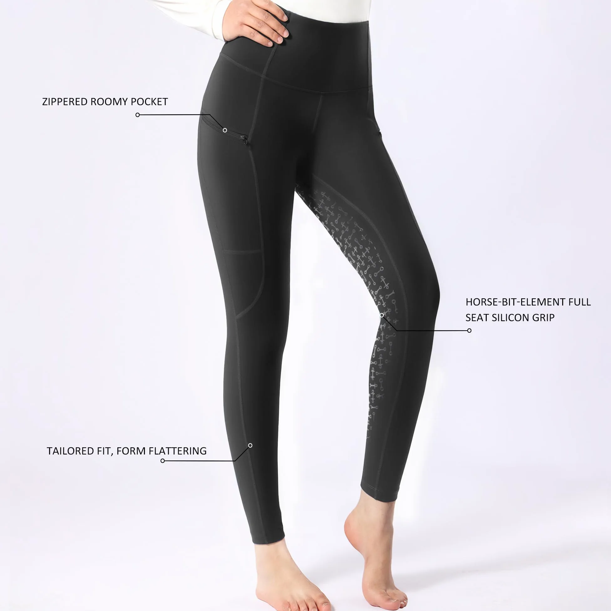 Harrison Howard Women's Full Seat Silicon Grip Equestrian Breeches Horse Riding Tights High Waisted Leggings for Women