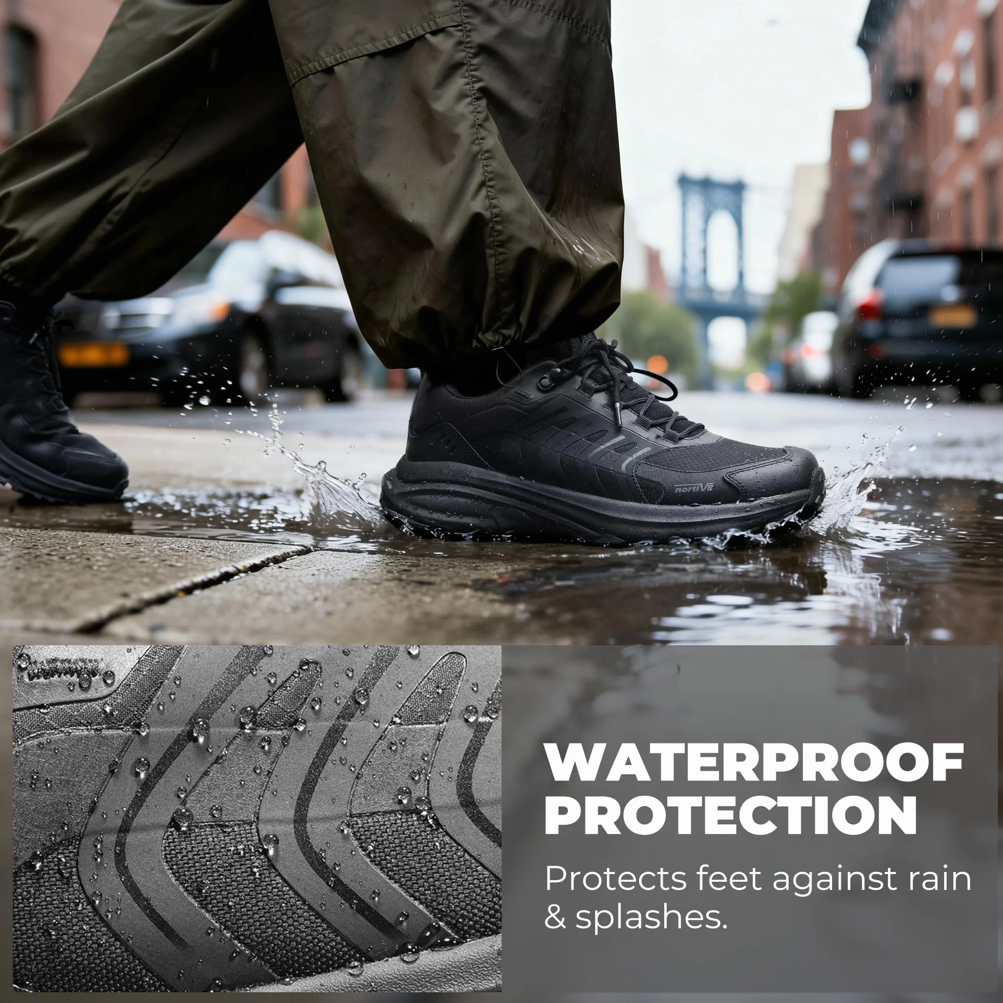 NORTIV 8 Zapatos de Senderismo Hombres Ligero Zapatillas Trekking Impermeables Botas Montaña Ligeros al Aire Libre con Suela Antideslizante