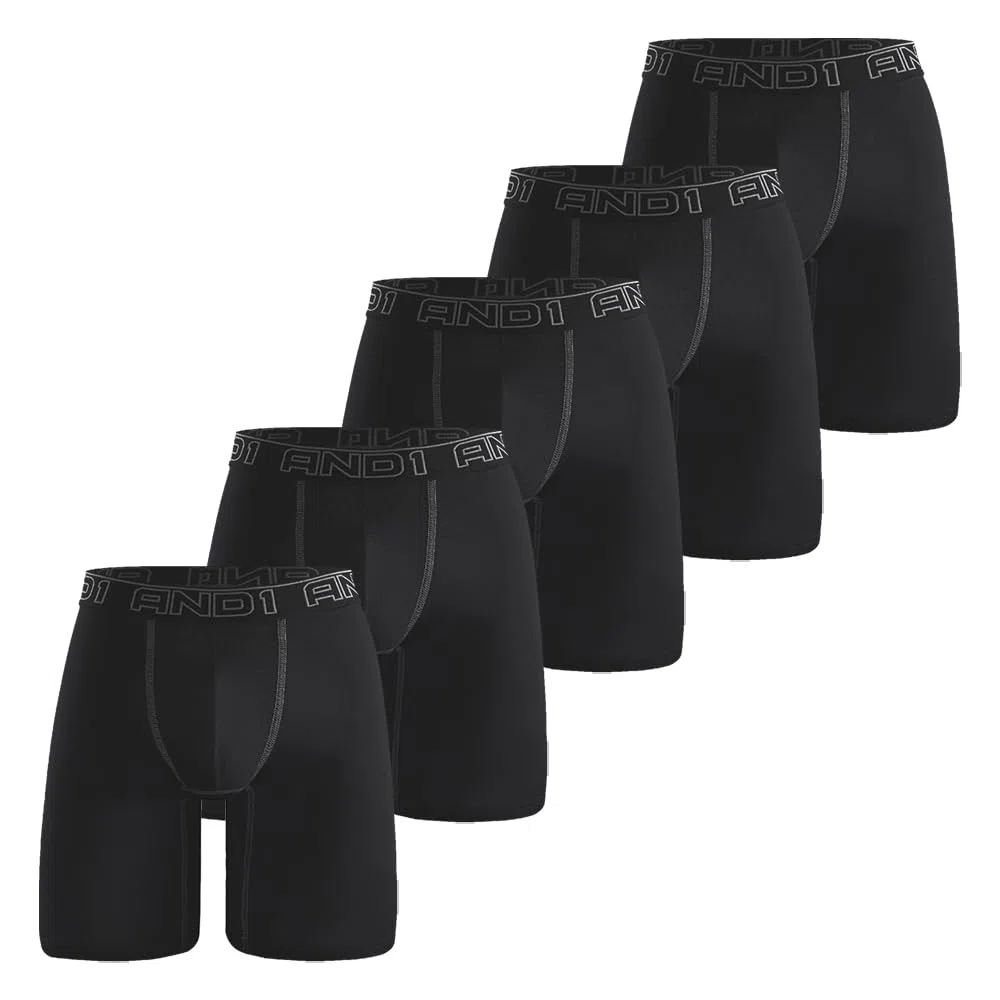 AND1 Sport Boxer Shorts 5 Pack Calzoncillos Hombre Calzoncillos Hombre Retro Boxer Brief Ropa Interior Deportiva Retro Pantalones con Pernera Normal o Larga