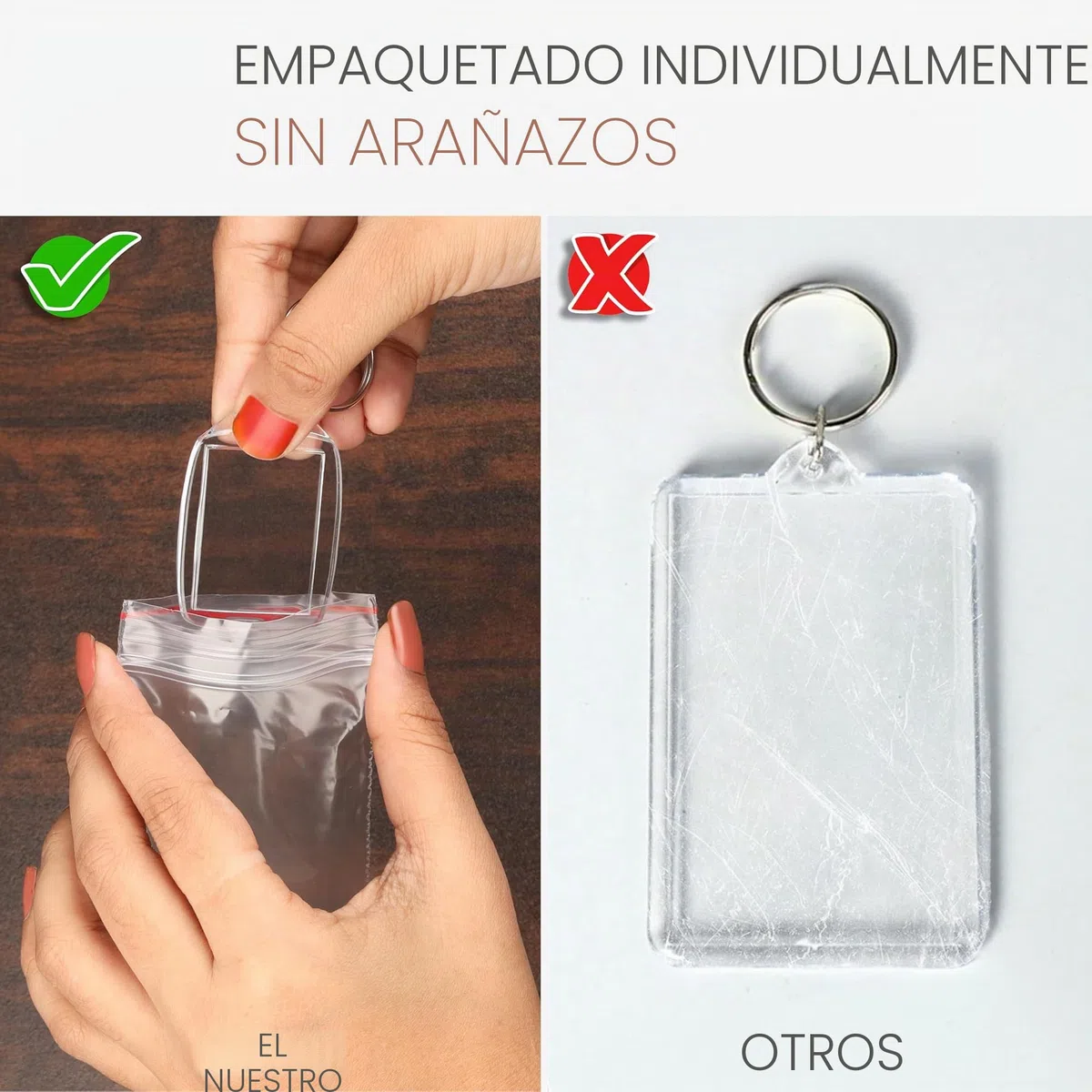 Kurtzy Llaveros Foto en Blanco (Pack de 200) Cada Llavero Transparente de Acrílico mide 5,4 x 3,4 cm – Llavero Foto de Ambos Lados – Marcos Pequeños Fotos Familiares, Amigos, Manualidades, Regalos