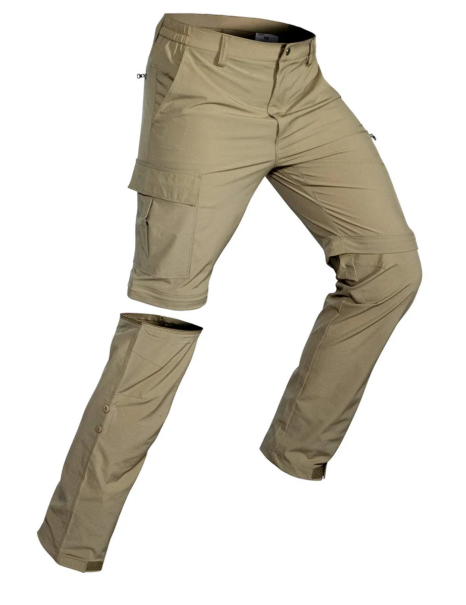 Wespornow Pantalón Convertible de Secado rápido, Ligero, con Cremallera, Transpirable, para Actividades al Aire Libre, Pesca, Safari, Senderismo para Hombre