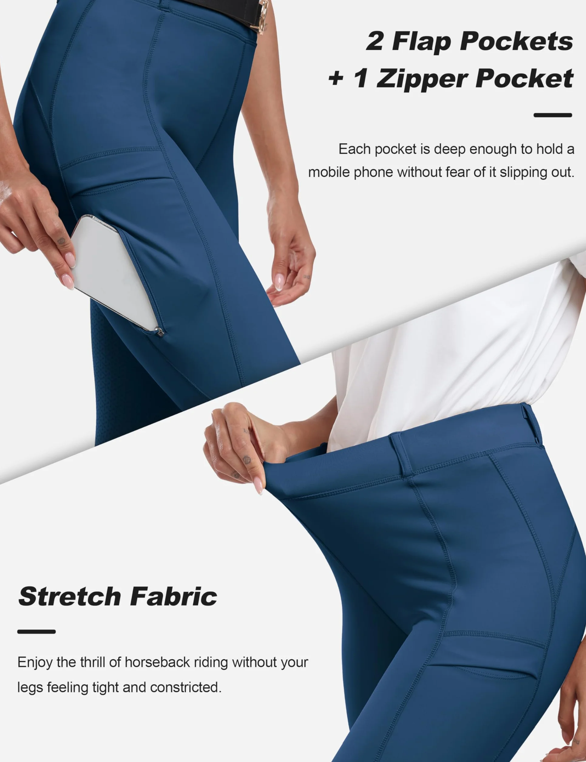 MoFiz Pantalones Hipica Mujer Pantalones Ecuestres Silicon Full Seat Mallas Equitacion Pantalones para Verano