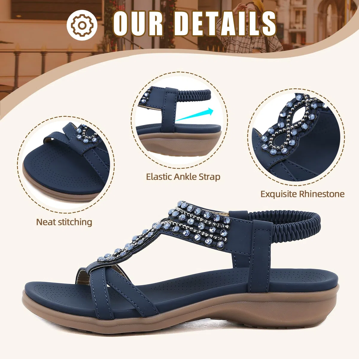 Acfoda Sandalias Mujer Verano Casual Cómodas Confort Planas Zapatos de Playa