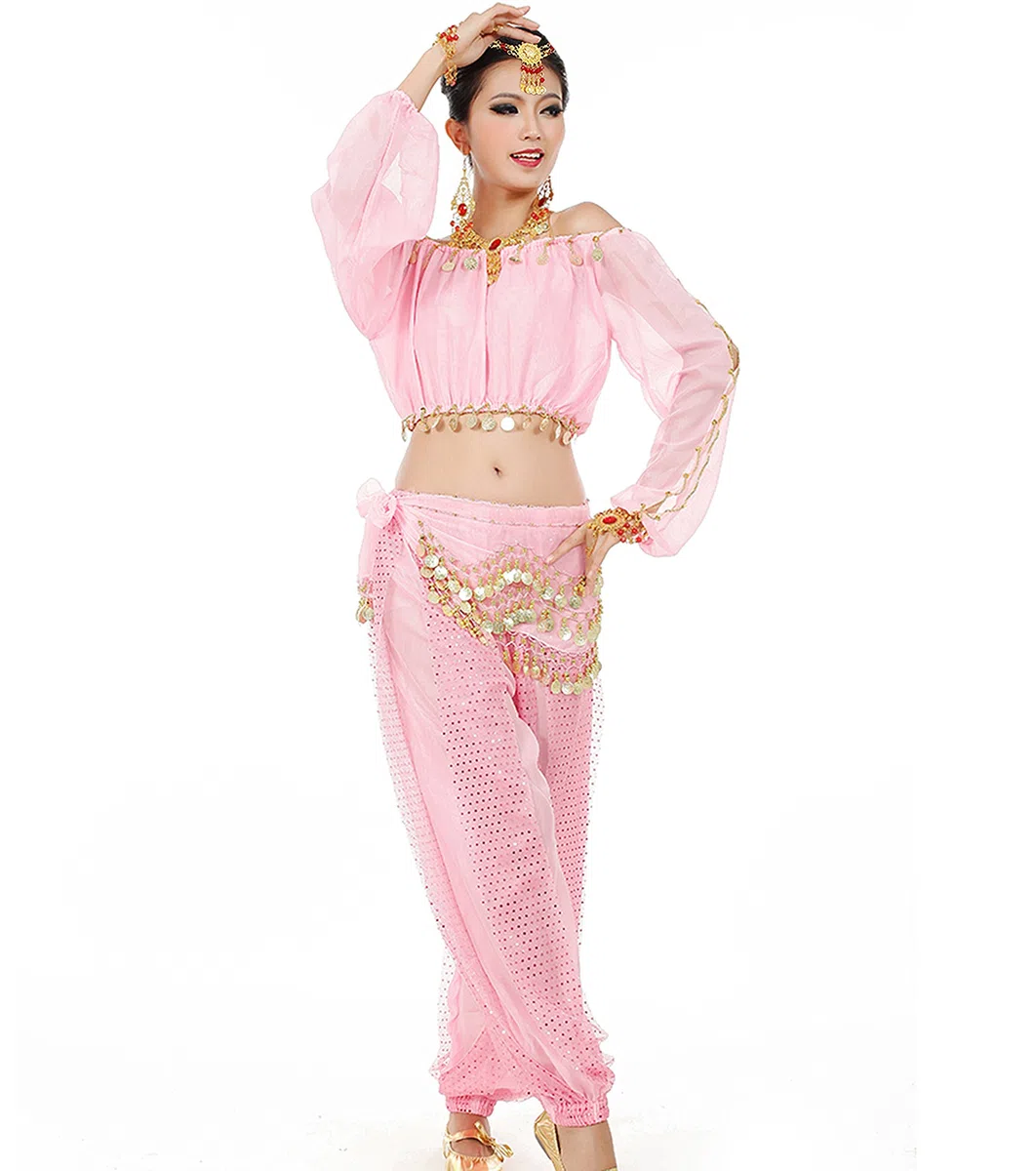Astage Mujeres Danza Del Vientre Disfraz Active Wear Top Pantalones Cinturón Conjunto
