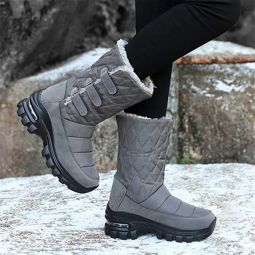Botas de Nieve para Mujer Invierno Impermeable Forrado de Piel escarchada Bota Antideslizante cálida