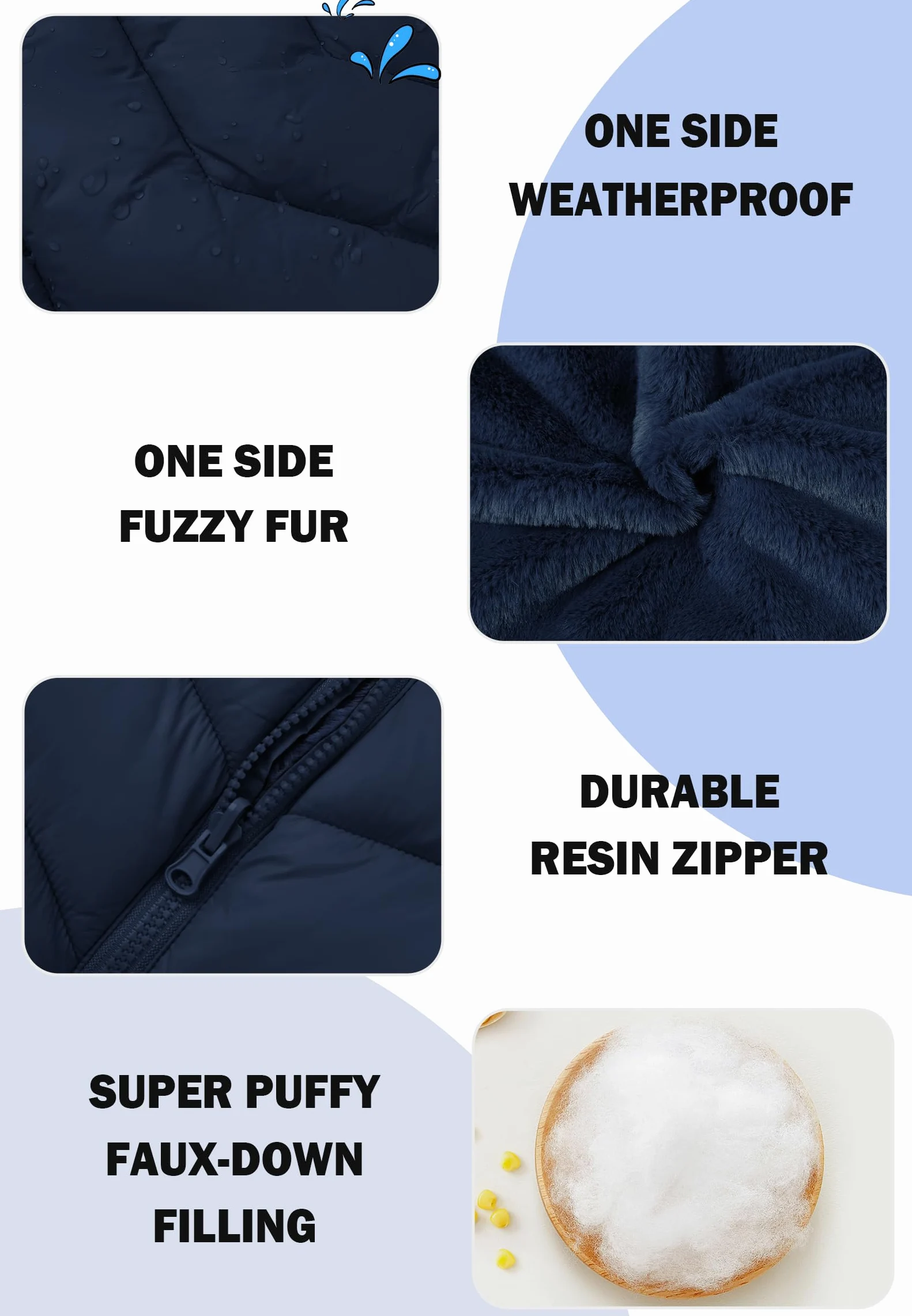 maoo garden Chaqueta Hinchada Reversible de Invierno para Niñas Abrigo Resistente al Agua con Forro Polar Difuso de Plumón Falso Pesado para Niños