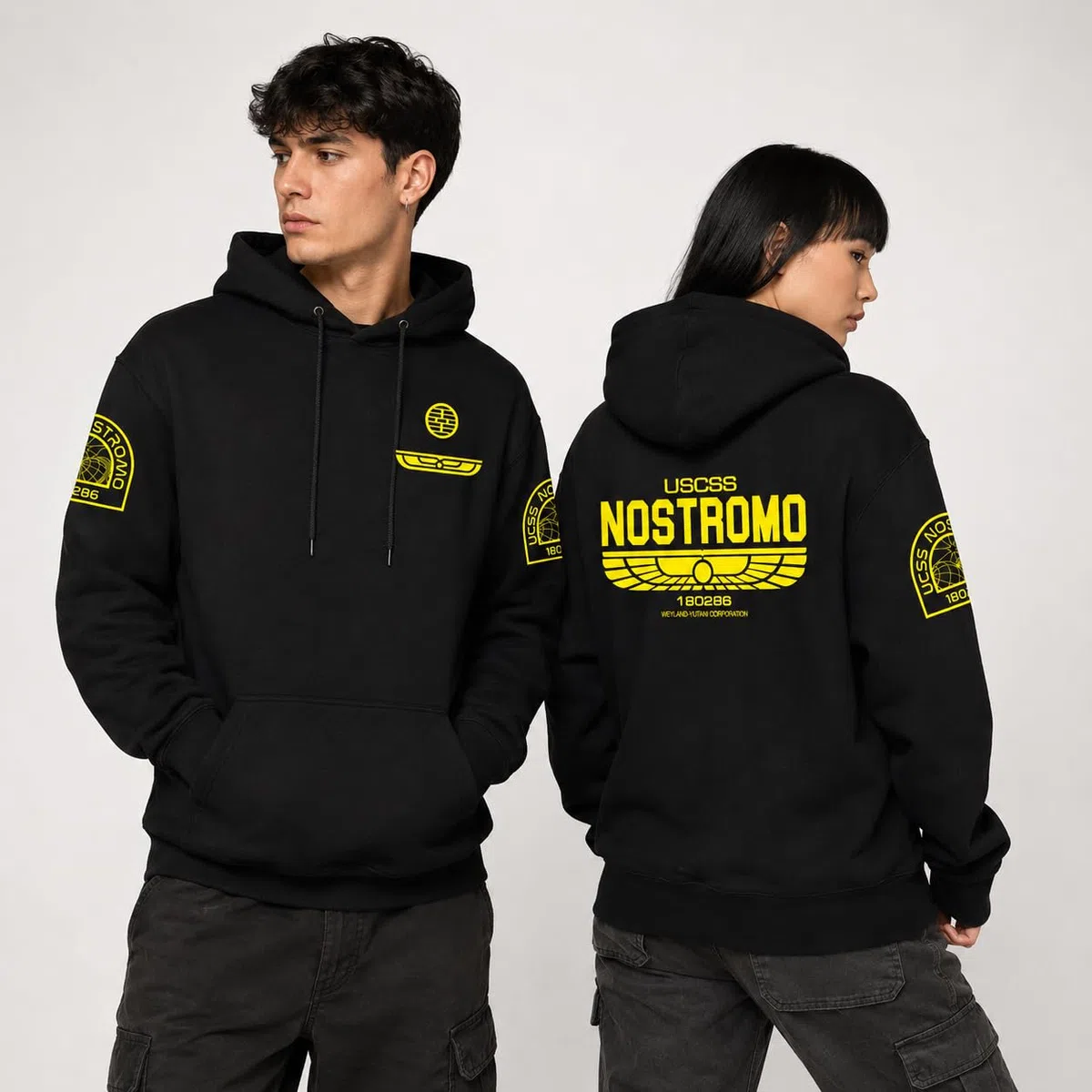 El Desván Nerd Weyland Spaceship Jacket - Sudadera con Capucha para Hombre