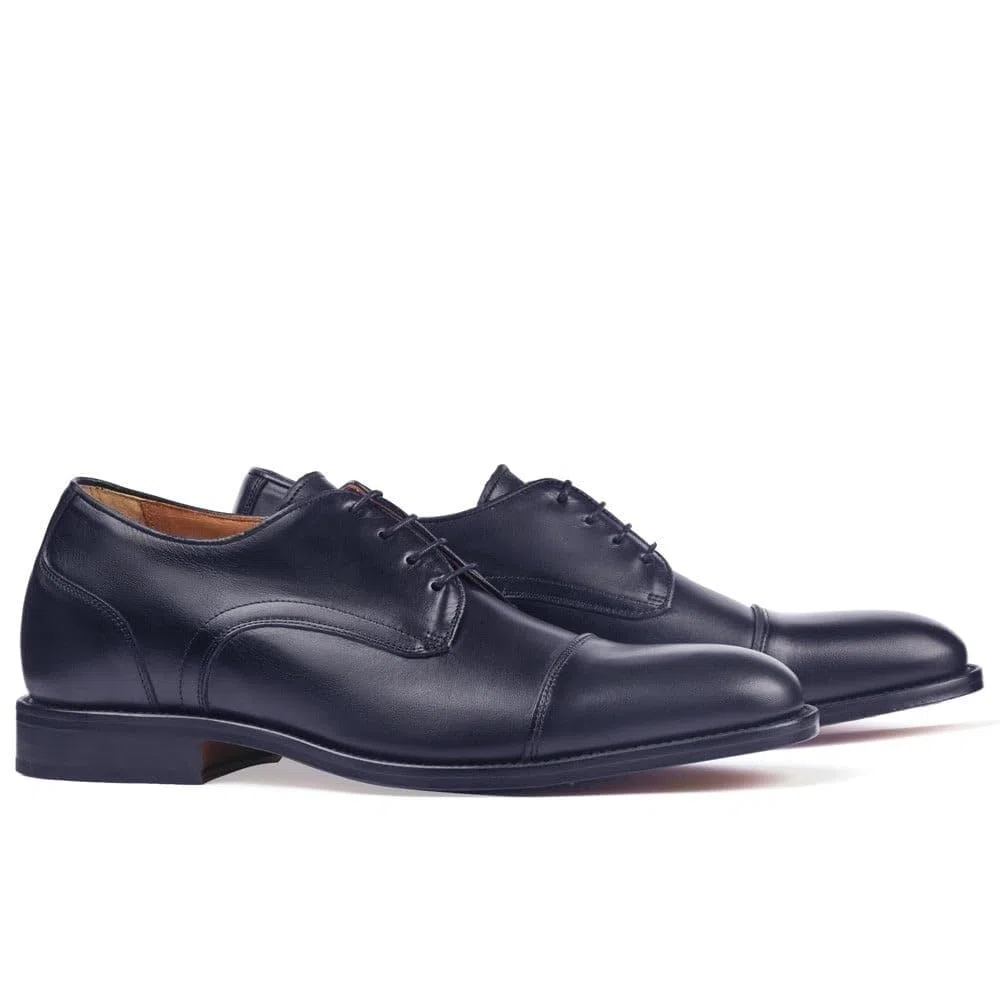 MASALTOS Zapatos de Hombre con Alzas Que Aumentan Altura hasta 7 cm. Fabricados en Piel. Modelo Birmingham Azul