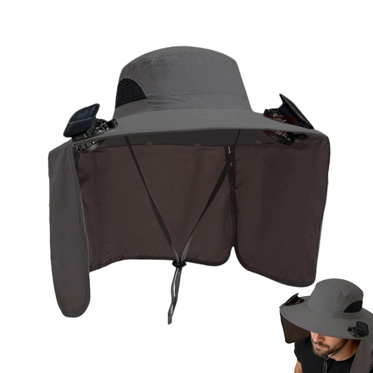 Gorra con Ventilador,Protección UV y Tejido Transpirable - Sombreros Plegables para Hombre con 2 Ventiladores Solares,para Hombre Jardinería Senderismo Viajes Playa Aire Libre