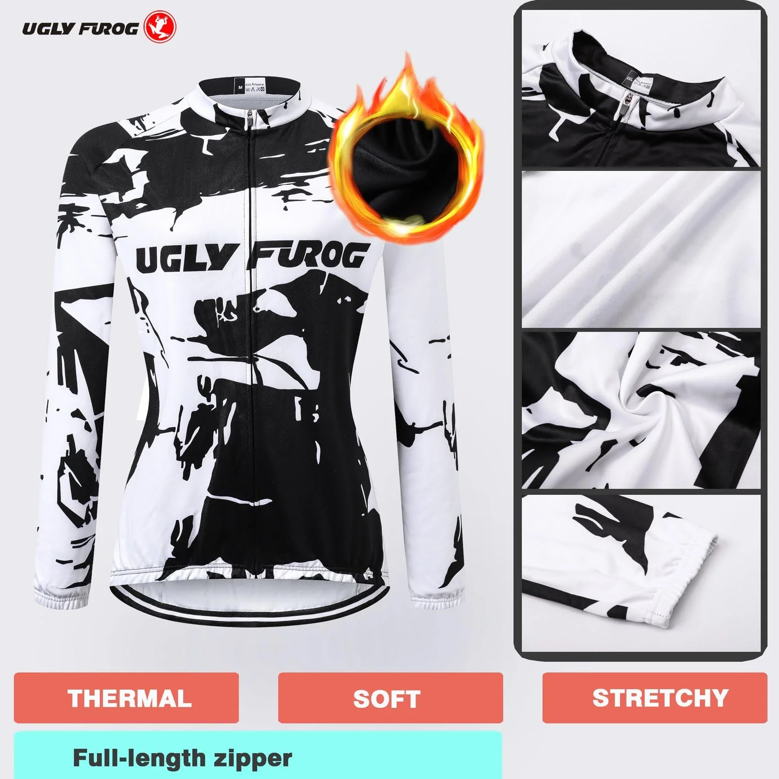 UGLY FROG Camiseta de Bicicleta Mujer Camiseta de Bicicleta Langarm Slim für Frühling Otoño Camiseta Thermo Camisetas de Carreras Conjunto de Ropa de Bicicleta de montaña Sportbekleidung mit 20D Gel