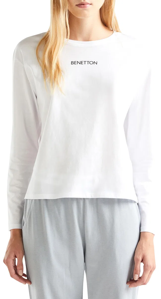 United Colors of Benetton Camiseta M/L 30963m04s Camiseta de Pijama Mujer (Pack de 1)