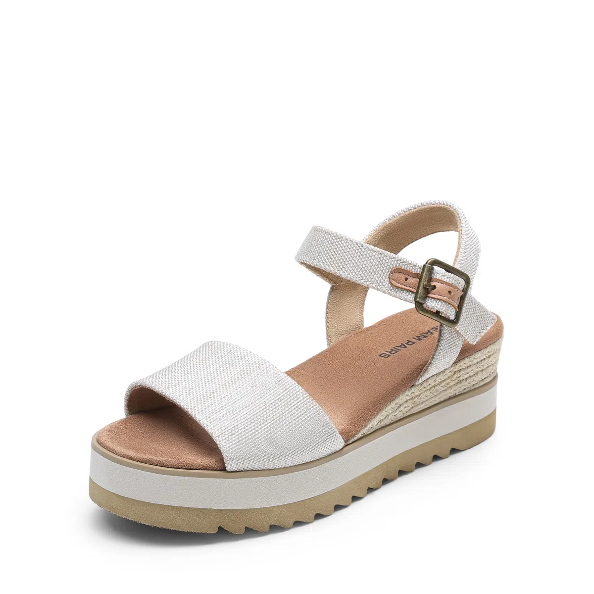 DREAM PAIRS Sandalias de Cuña Alpargatas Mujer Zapatos de Tacón de 7cm Comodos de Punta Redonda Verano Suela Antideslizante