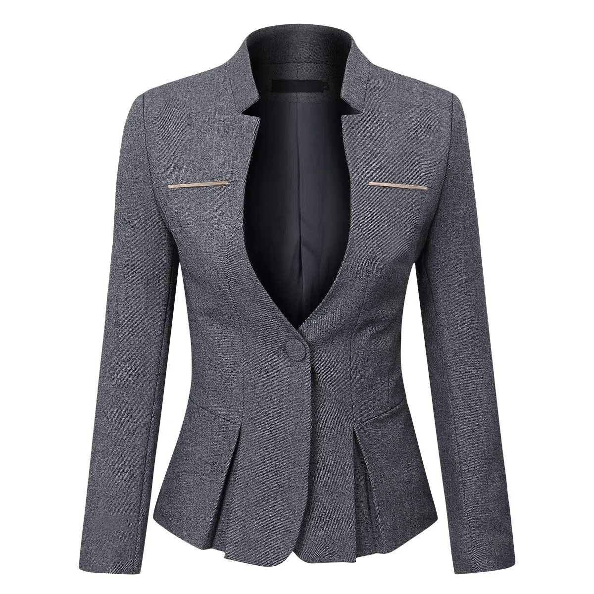 YYNUDA Conjunto de traje para mujer con falda/pantalón, ajustado, elegante atuendo para oficina Gris