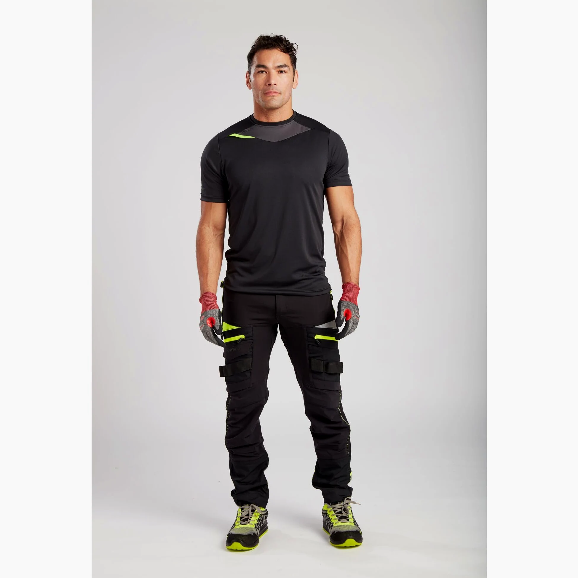 Portwest Pantalón De Trabajo Dx4, Tamaño: 38, Color: Negro, DX449BKR38