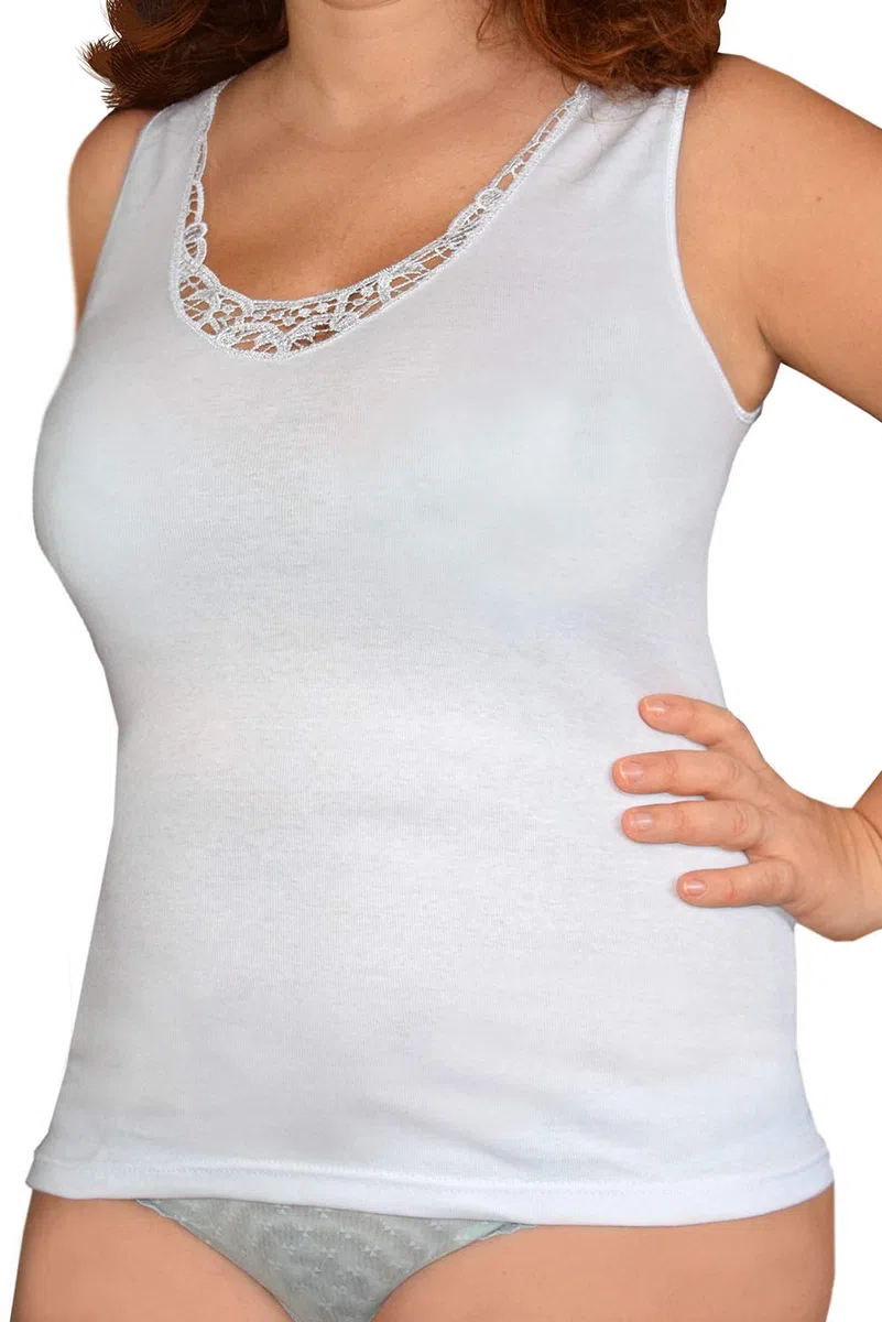 Chaleco Camiseta de Tirantes Finos Ligeramente Entallada para Mujer Pack de 2