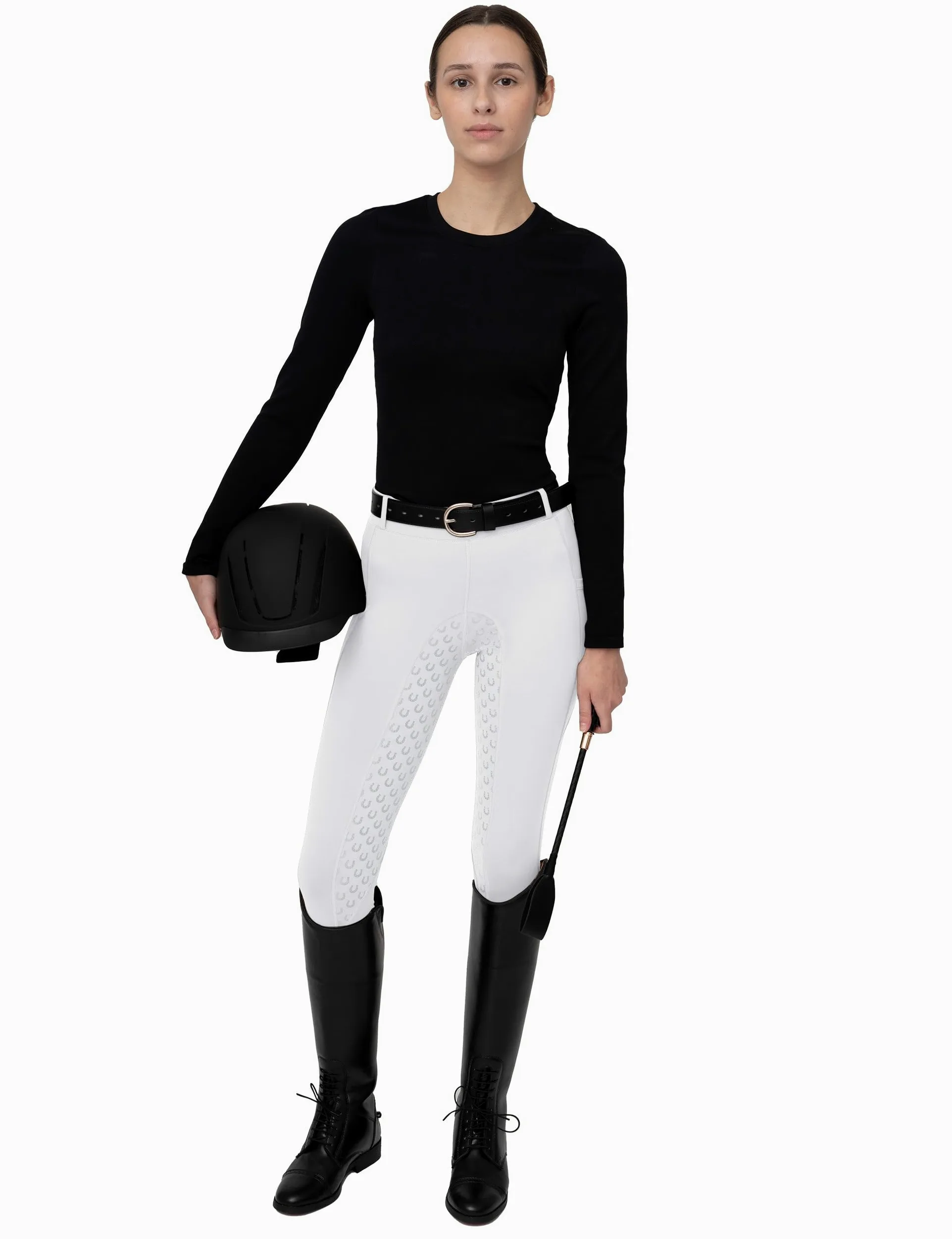 FitsT4 Sports Pantalones de Montar para Mujer Pantalones de Montar con Refuerzo Completo de Silicona, Bolsillo para el móvil y Trabillas para el cinturón