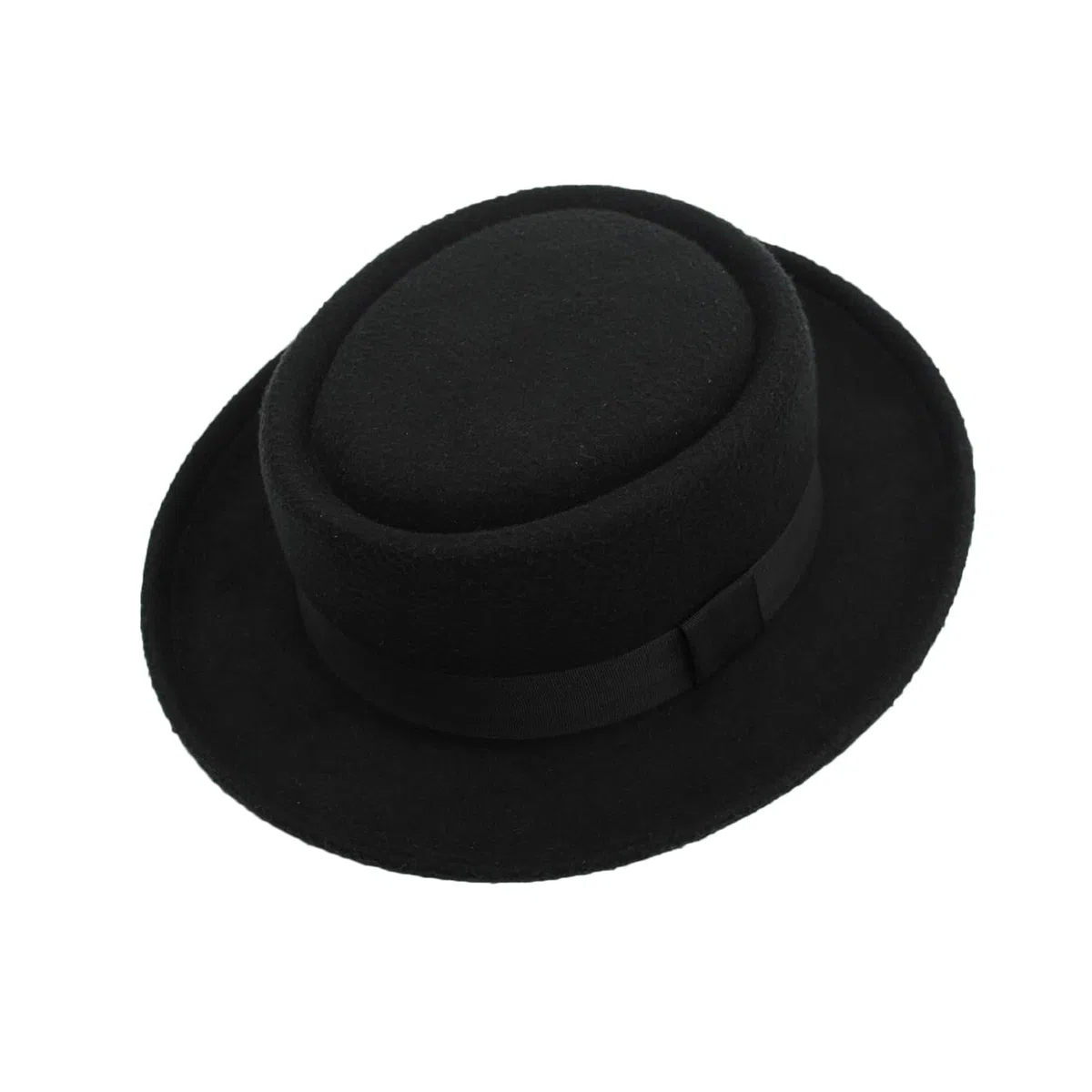 Porkpie - Sombrero de pie negro para hombre, de algodón, para todas las estaciones, accesorio de disfraz casual