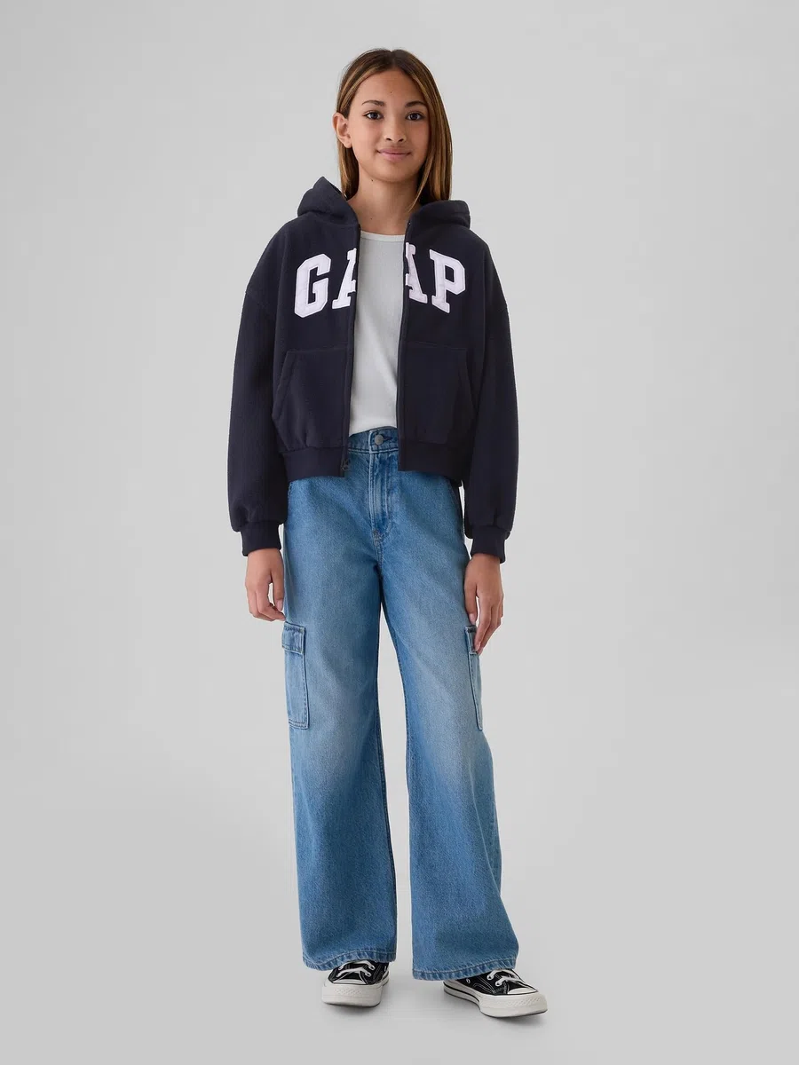 GAP Camiseta de forro polar con cremallera completa para niña
