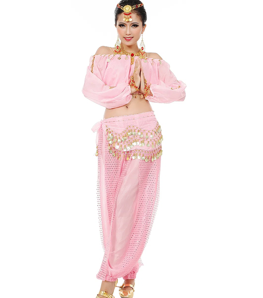 Astage Mujeres Danza Del Vientre Disfraz Active Wear Top Pantalones Cinturón Conjunto