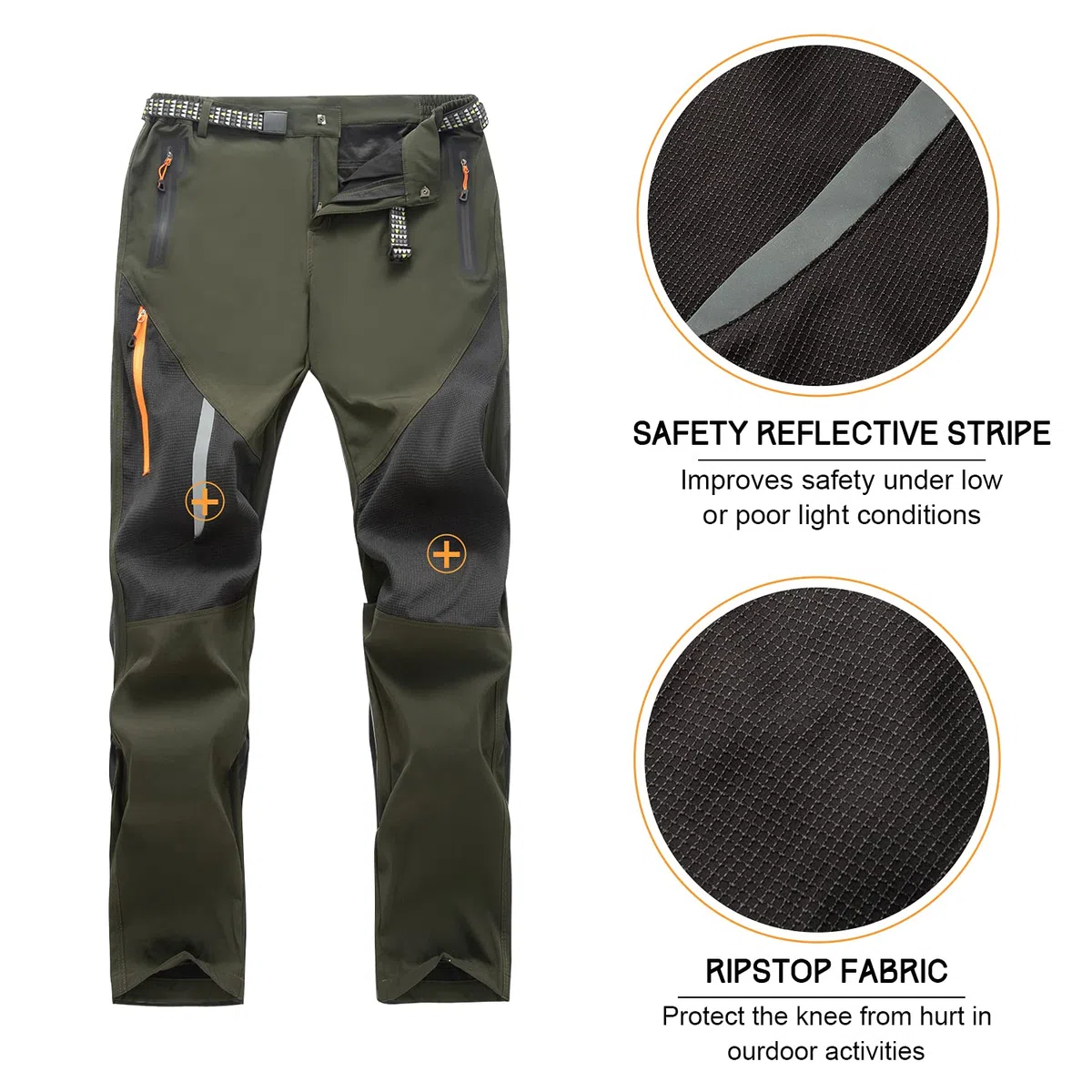 Pantalones para Caminar Transpirables al Aire Libre para Hombre Pantalones tácticos Ligeros a Prueba de Viento Pantalones de Senderismo de Cintura