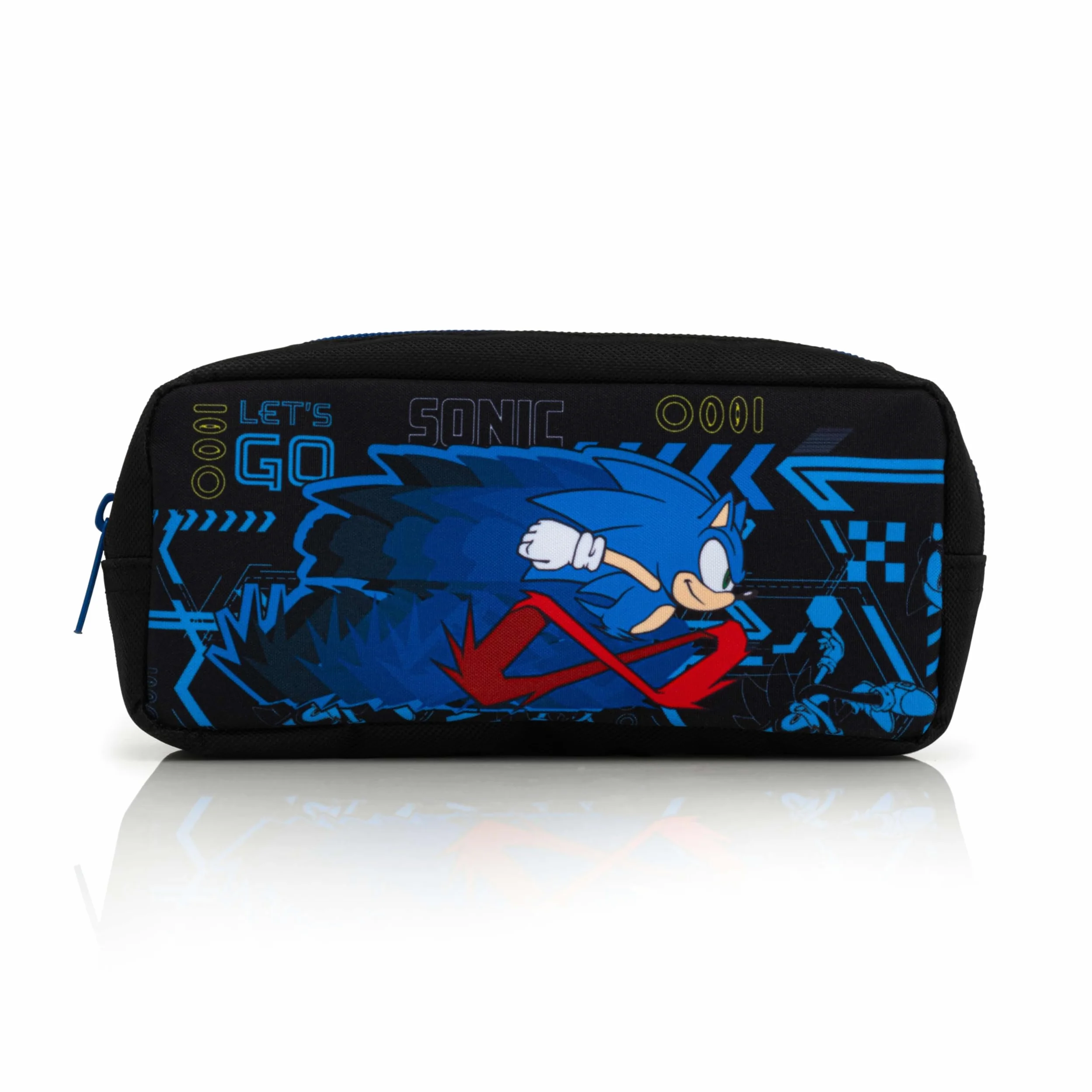Mochila escolar Sonic The Hedgehog con bolsa de almuerzo, estuche y botella de agua, para niños con correas acolchadas ajustables