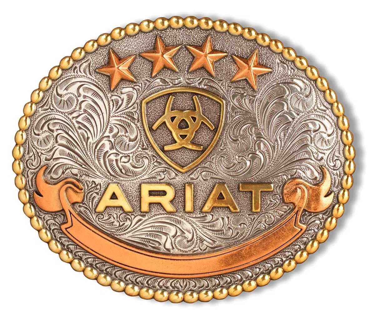ARIAT Logotipo ovalado de plata envejecida/oro - Hebilla Acc