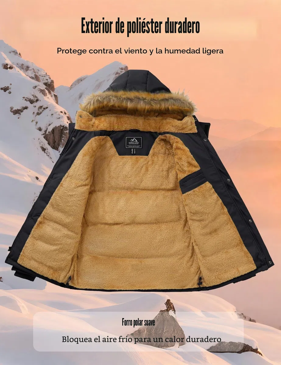 MAGCOMSEN - Chaqueta de Invierno Hombre, Resistente al Viento, Forro Polar, Impermeable, Capucha, Manga Larga, Verde, Talla XXL