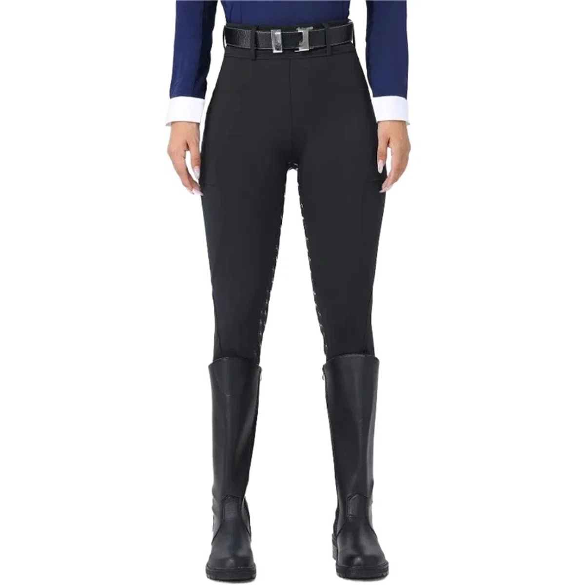 Pantalones de equitación Pantalones De Equitación De Silicona con Asiento Completo, Mallas Y Leggings For Montar A Caballo, Ropa Ecuestre For Mujer(Black,S)