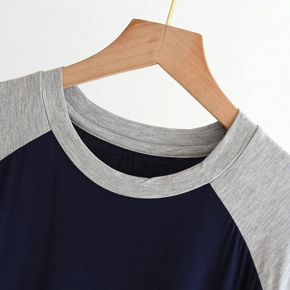 GTHTTT Vestidos De Dormir Hombre Algodón Empalme Camisón Manga Corta Cuello Redondo Pijama Moderno Ropa De Salón per Hogar Casual