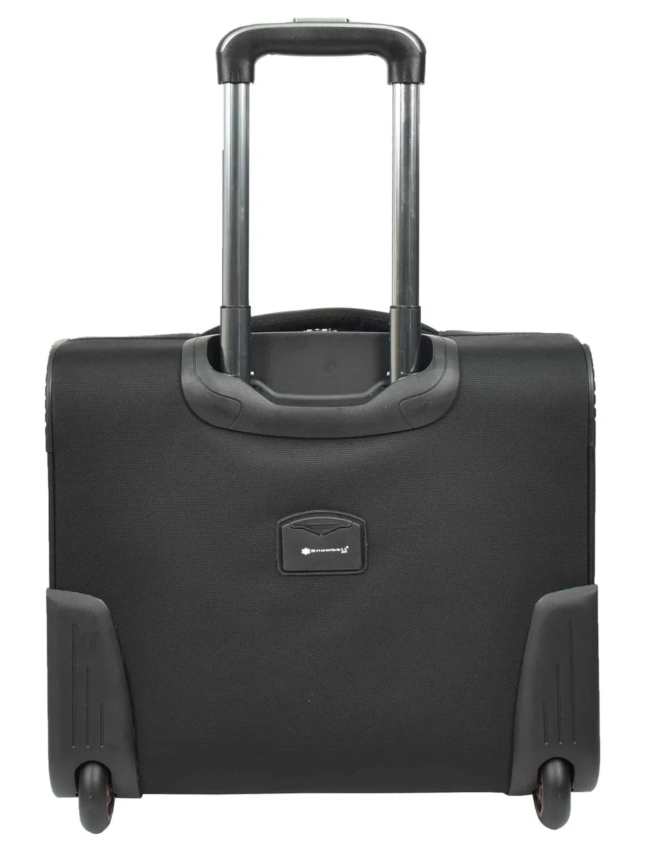 House Of Leather Pilot Case - Maletín organizador de negocios, bolsa de viaje con 2 ruedas, color negro Sparta, Black, M, Estuche Pilot