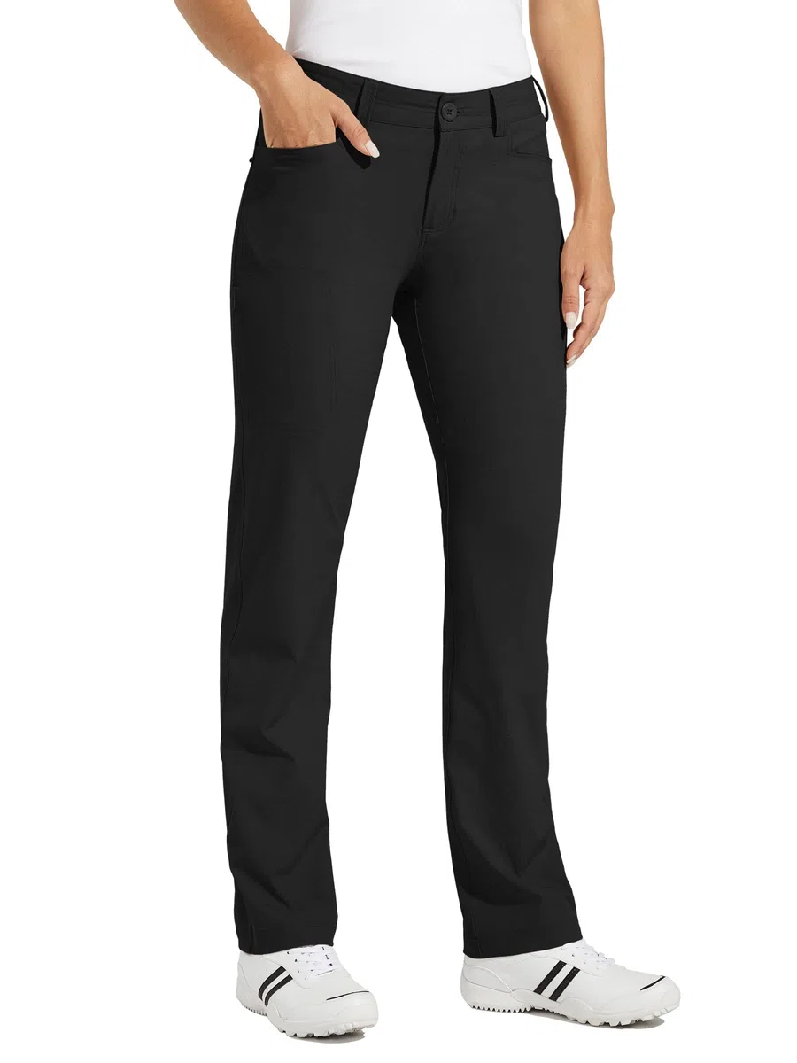 WILLIT Pantalones de golf para mujer, elásticos, de secado rápido, ligeros, para el tiempo libre, con bolsillos, resistentes al agua