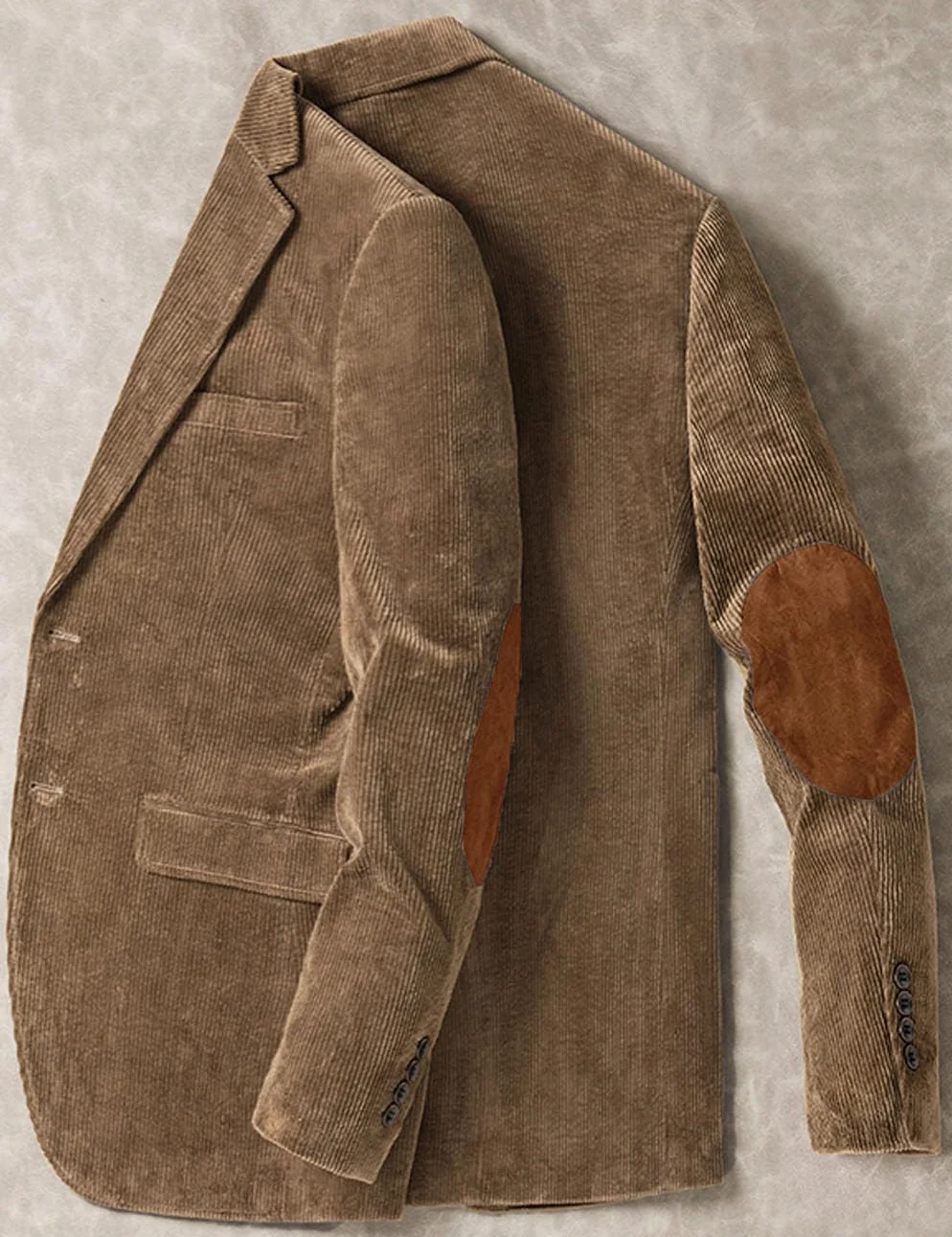 Chaqueta tipo blazer con parche en el codo para hombre, de pana, casual, con solapa de muesca, esmoquin de boda