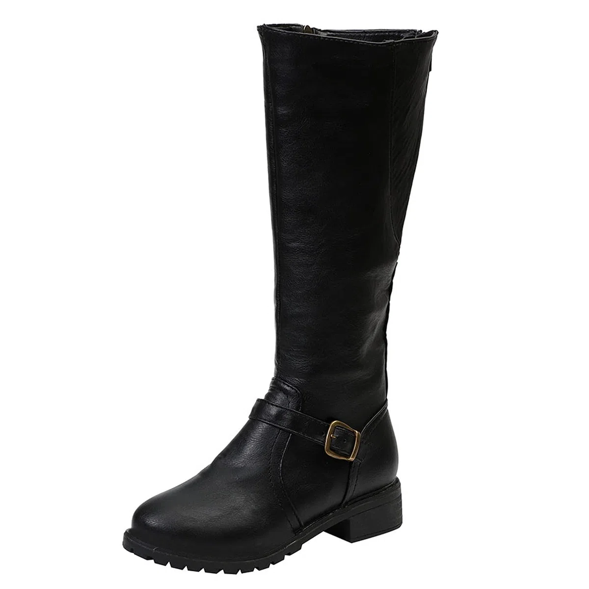 Botas de Mujer Bota Cana Alta con Tacon Ancho, Altura Media Cierre Cremallera Acabado en Antelina Look Casual o Fiesta zapatos