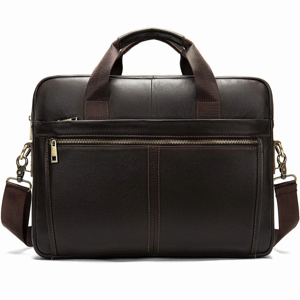 BAIGIO Maletín de Cuero Genuino Vintage, Bolso Hombre Bandolera Maletines Mensajero de Auténtica Piel Hombre para Portatil hasta 13,3 Pulgadas para Negocios,Oficina,Trabajo,Viajes