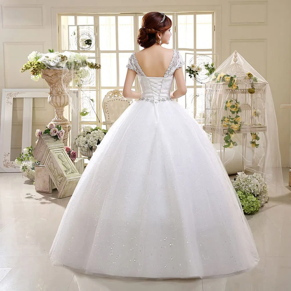 Vestidos de Novia Largo para Mujer Mangas Corte Vestidos Largos para Boda de Noche Vestidos de Fiesta