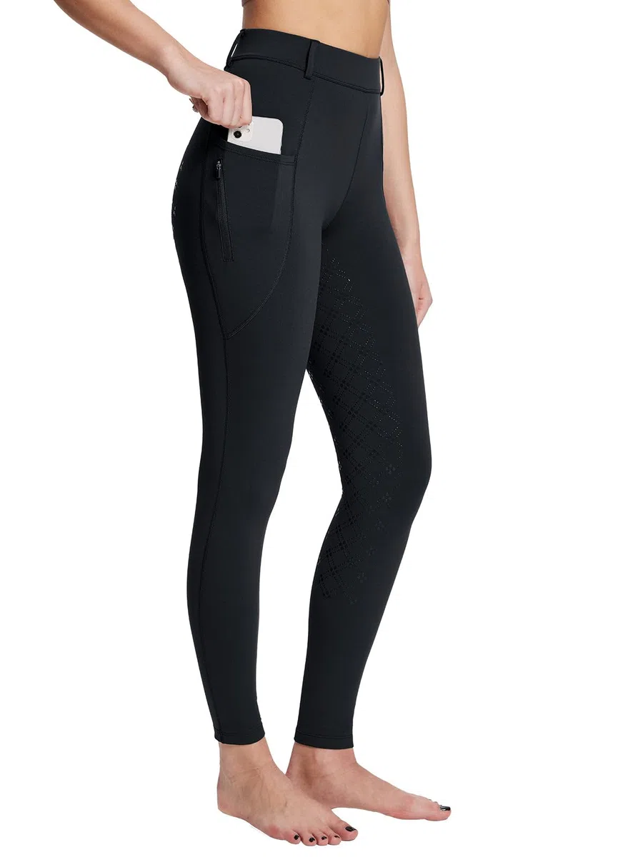 BALEAF Pantalones de equitación de invierno para mujer, con forro polar, con bolsillos con cremallera
