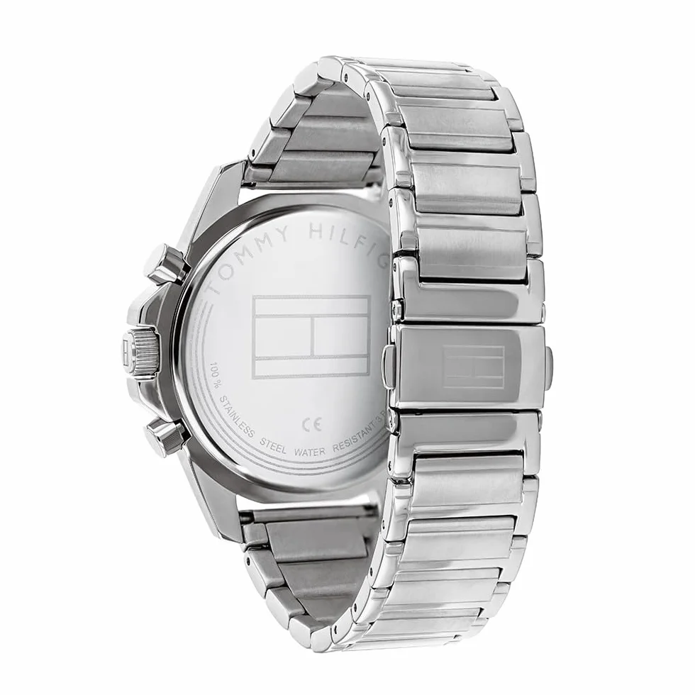 Tommy Hilfiger Reloj Analógico de Cuarzo Multifunción para Hombre con Correa en Acero Inoxidable o en Silicona
