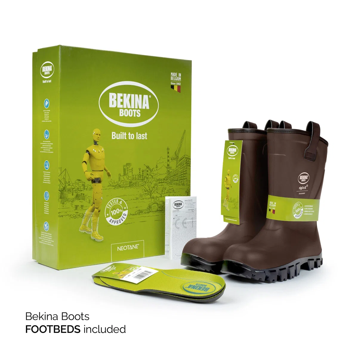 Botas de Seguridad para Hombre, con Puntera y Suela de Acero, Antideslizantes, Impermeables, sin Forro Interior, hasta -20 Grados, pies Calientes y Secos, marrón, EU 42