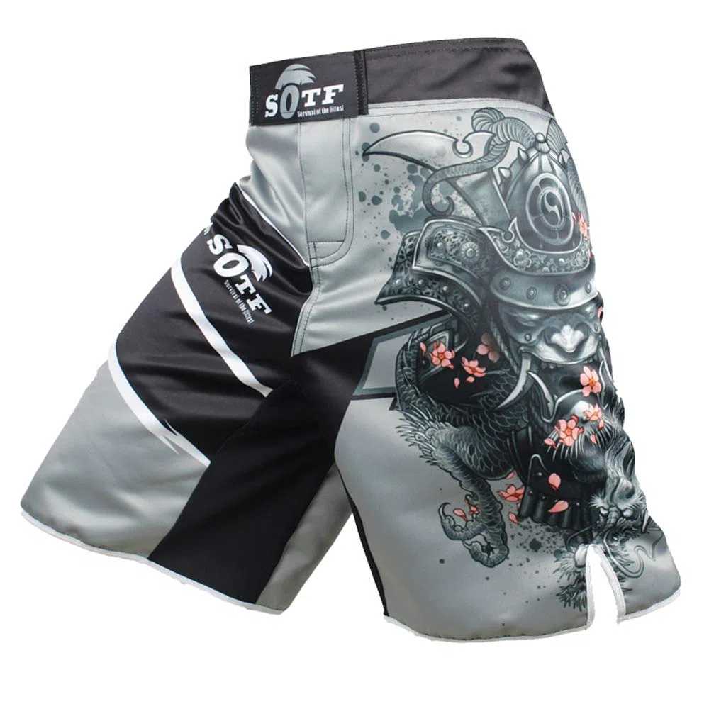 sotf Pantalones Cortos Shorts Modelo Samurai Ideales MMA K-1 Kick Boxing Boxeo Crossfit etc.