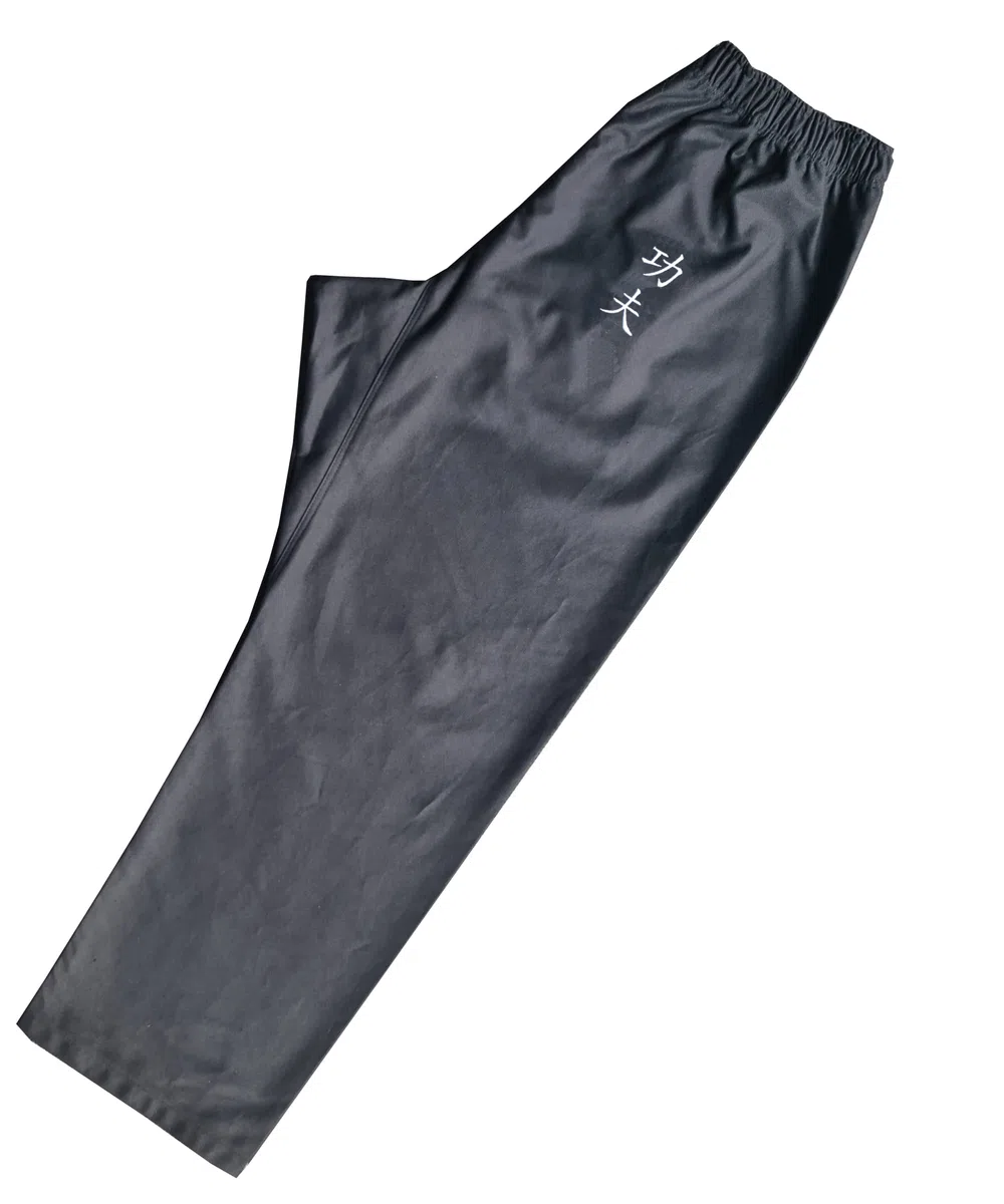 Pantalones de Kung Fu Negros 100% Algodón para Artes Marciales Hombre y Mujer