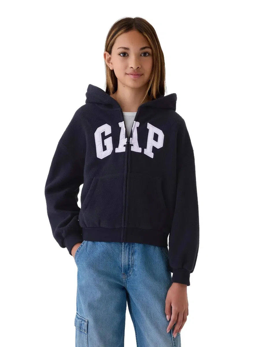 GAP Camiseta de forro polar con cremallera completa para niña