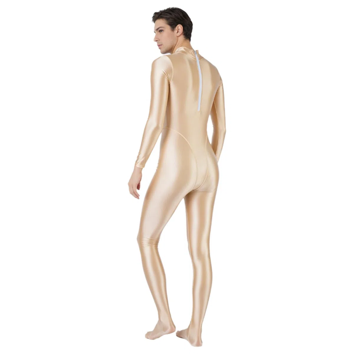 renvena Mono brillante de una pieza para hombre, de nailon, Zentai, yoga, fitness, ropa deportiva