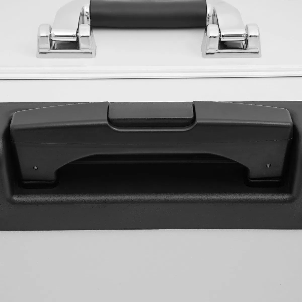 Maleta piloto de aluminio con ruedas, 48,5 x 39 x 23 cm | Con cerradura, mango telescópico, para oficinas y viajes de negocios, compartimento para maletín