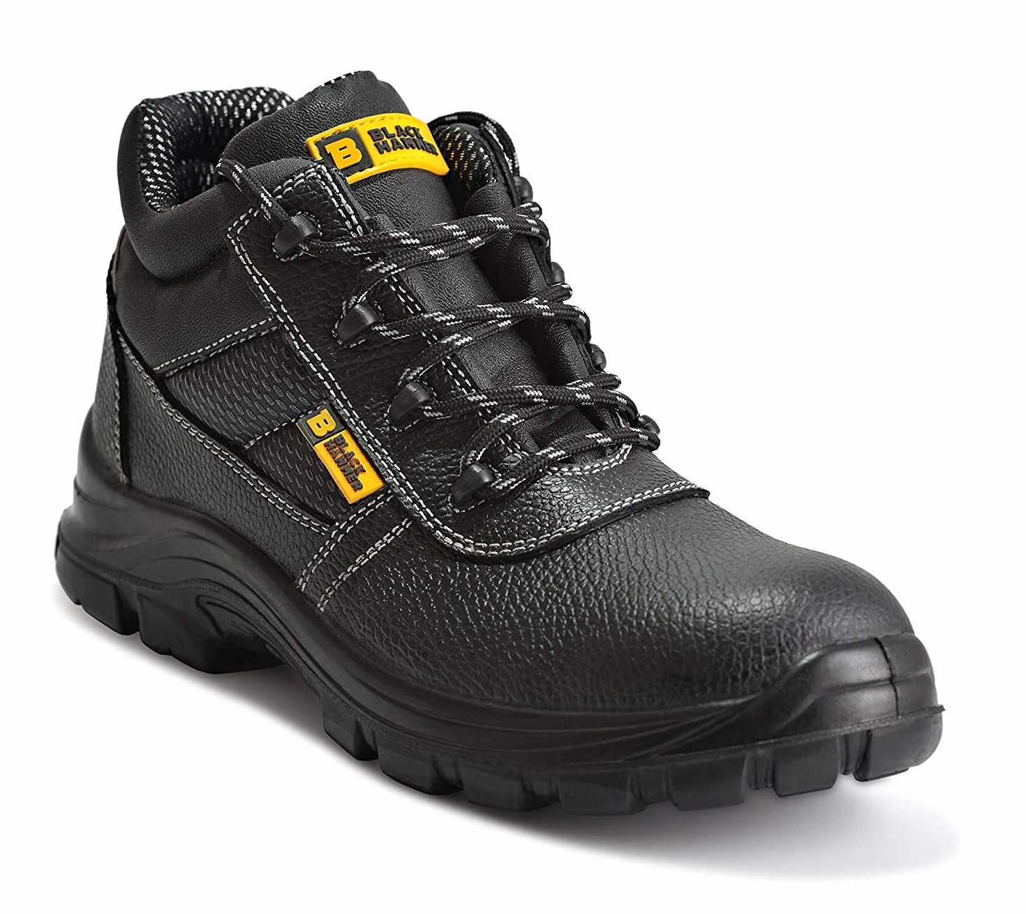 BLACK HAMMER Botas de Seguridad de Cuero para Hombres Puntera de acero Protección de Entresuela Impermeable S3 SRC Calzado de Trabajo al Tobillo de Cuero 1007 (41 EU)