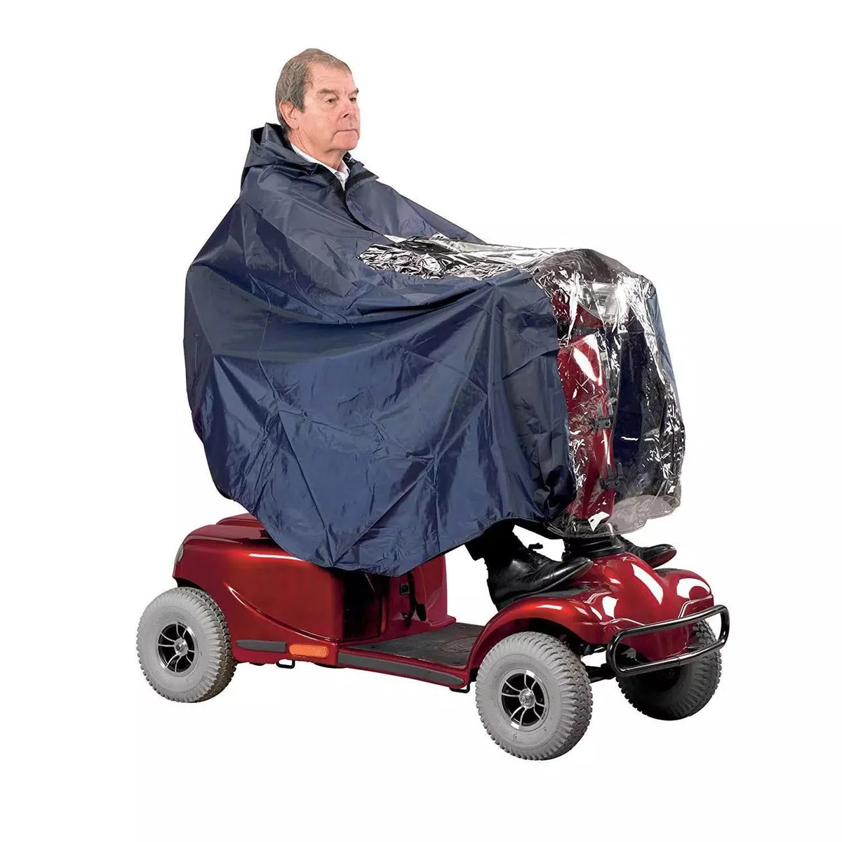 Poncho de Lluvia para Vehículos Eléctricos, Universal para Scooter de Movilidad y Silla de Ruedas Eléctrica, con Capucha y Panel Transparente