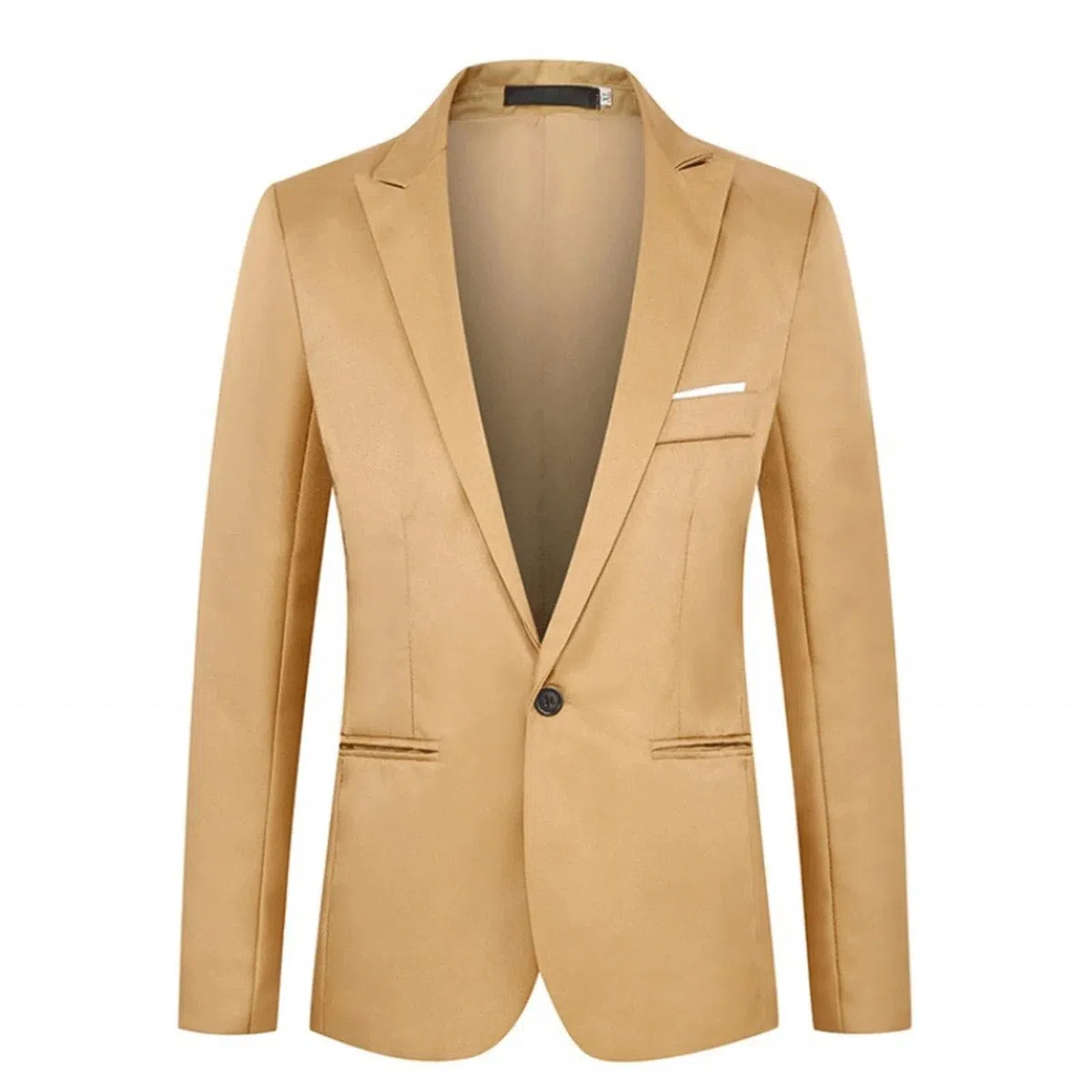 Chaqueta de traje de hombre con solapa puntiaguda y un solo botón, ajuste delgado, para negocios, boda, fiesta, casual, traje