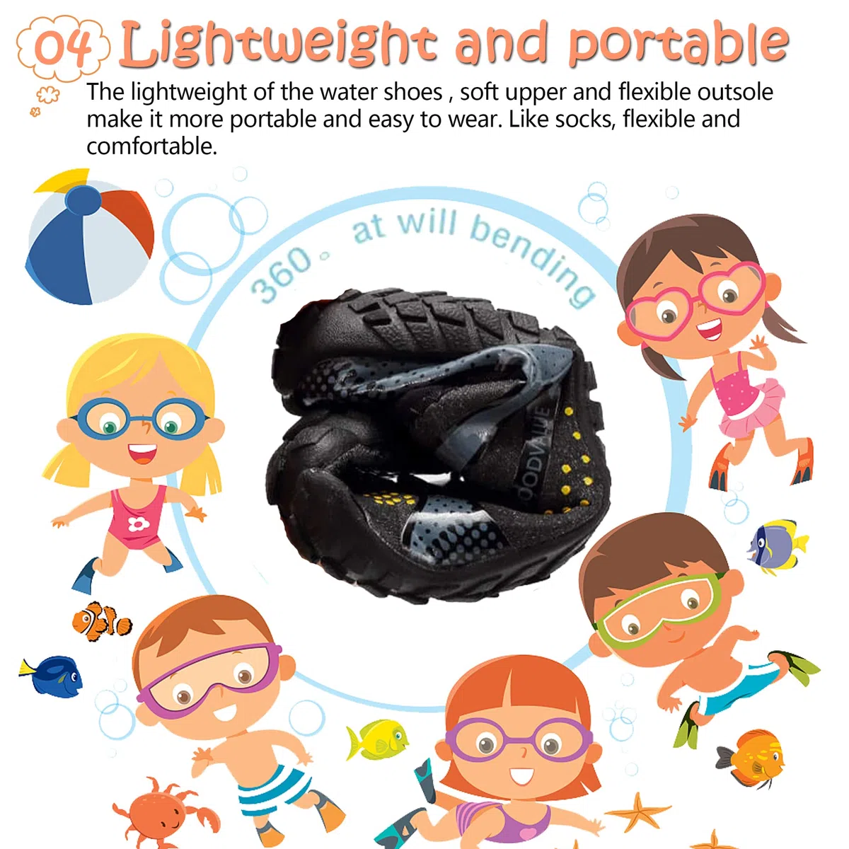 Maxome Zapatos de Agua para niños y niñas, Zapatos de Playa para niños, Zapatos de natación acuática, Zapatos Descalzos, de Secado rápido, Ligeros, para Surf, Buceo, para niños
